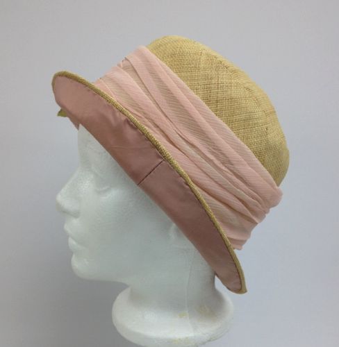 Made of straw cloth from Germany, this "crusher" hat was made for the TV series Damnation in 2017.