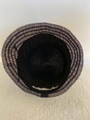 Inside of the hat.