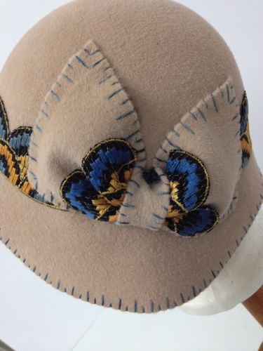Here's a close up view of the bow that trims the left side of the hat.