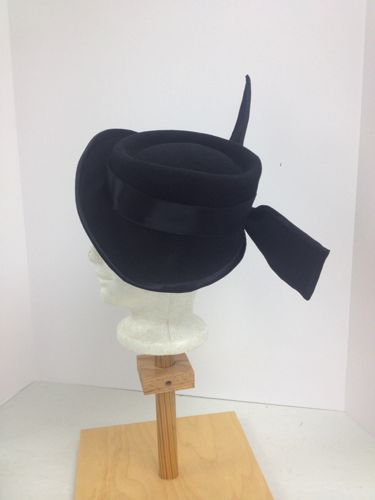 Back view of the hat showing the felt "wings" at the right hand side.