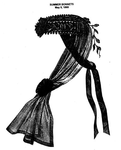 This is the line drawing from Harpers Bazar that inspired the hat.