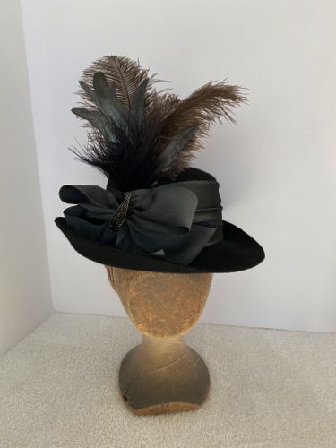 This black felt hat was made for the TV series Gilded Age.
