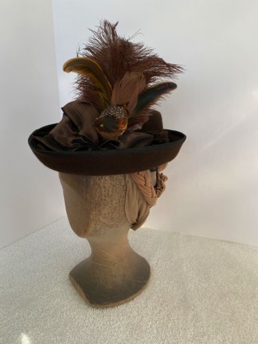 Another hat made for The Gilded Age, this one is brown felt.