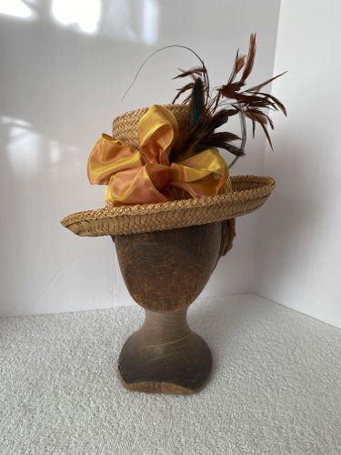 1880s-straw-hat-gold-ribbon-feathers