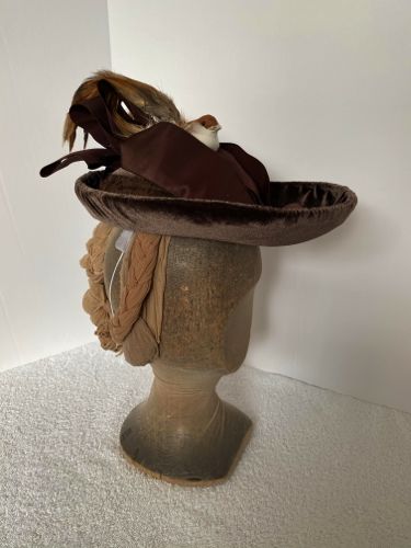1890s-cloth-covered-hat-brown-velvet-with-birds3