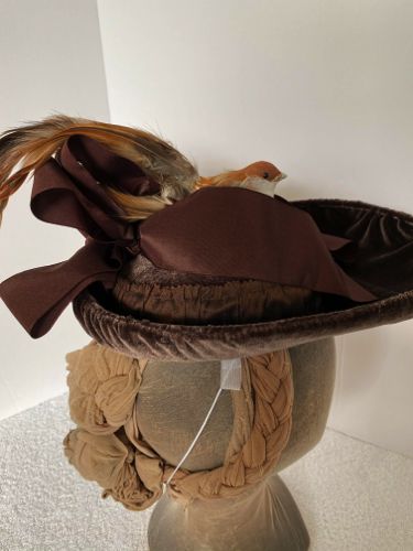 1890s-cloth-covered-hat-brown-velvet-with-birds4