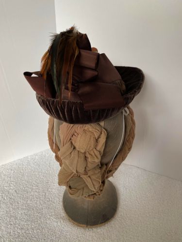 1890s-cloth-covered-hat-brown-velvet-with-birds6
